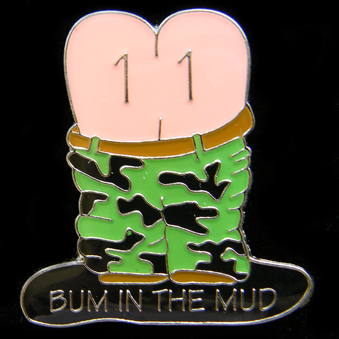 Bum in the Mud Rally pin badge