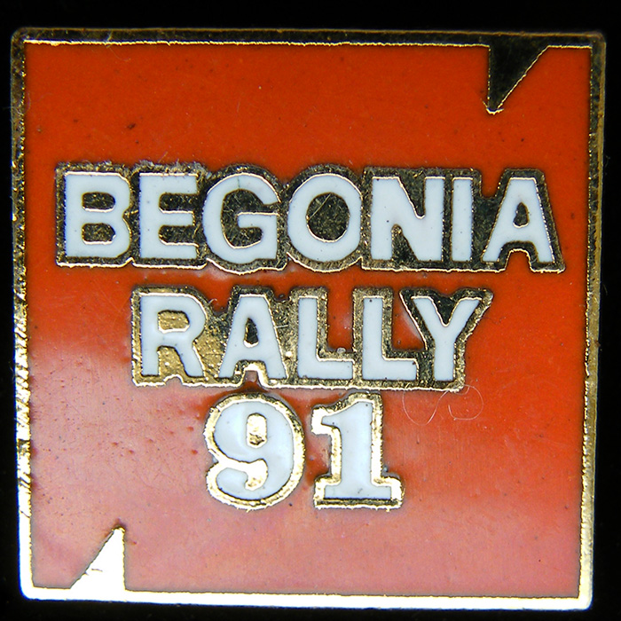 Begonia Rally Norton Rally pin badge