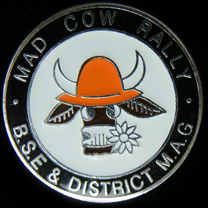Mad Cow Rally pin badge