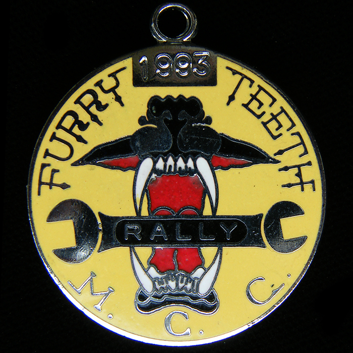 Furry Teeth Rally pin badge