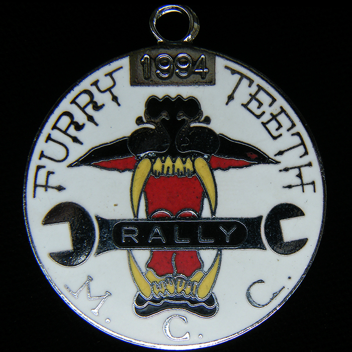 Furry Teeth Rally pin badge