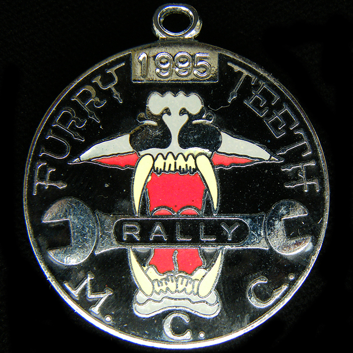 Furry Teeth Rally pin badge