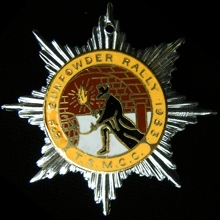 6th Gunpowder Rally 1983 pin badge