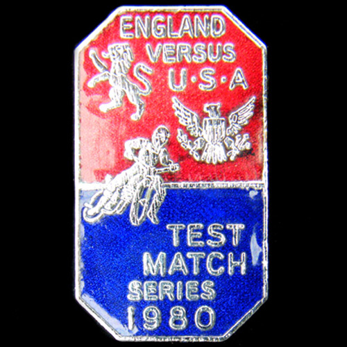 England / U.S.A. Speedway Test Match Lapel Badge 