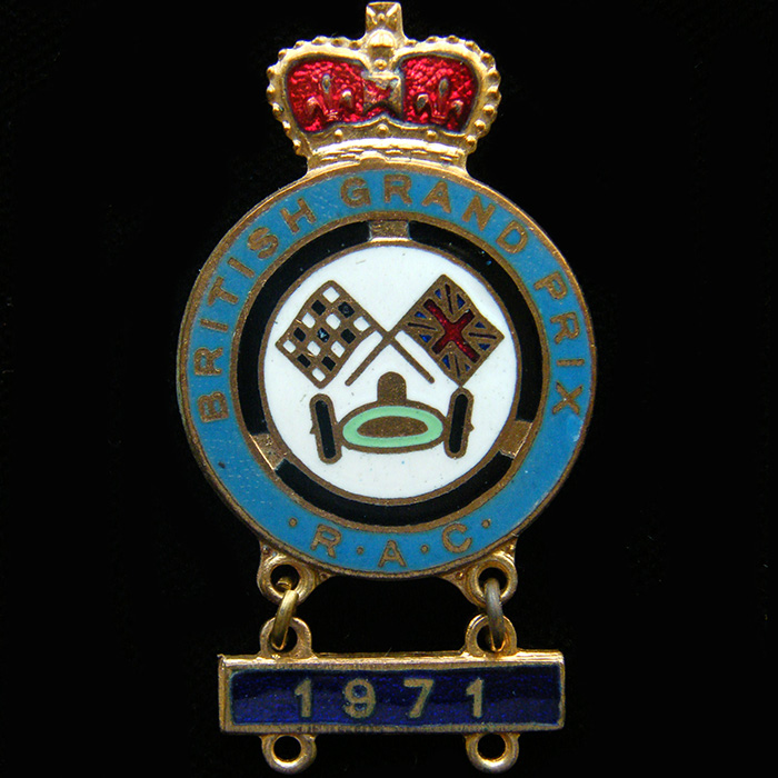 1971 British Grand Prix (Car) lapel badge