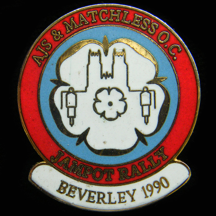 AJS & Mtchless Jampot Rally pin badge