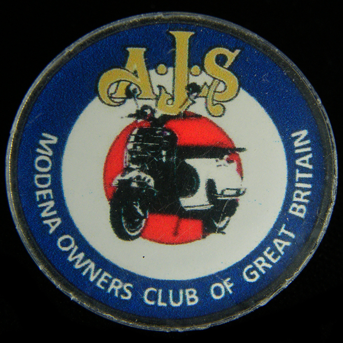 AJS Modena Owners Club of Great Britain pin badge