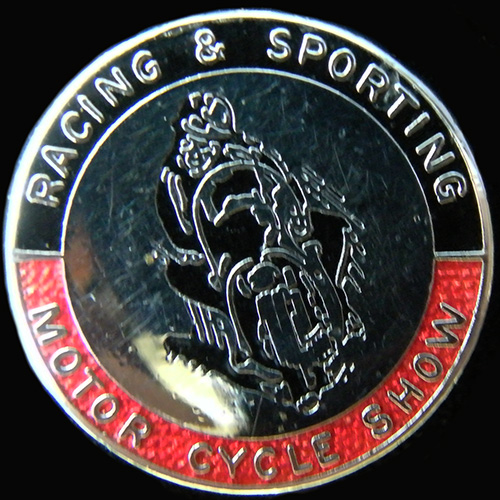 Racing & Sporting Motor Cycle Show pin badge