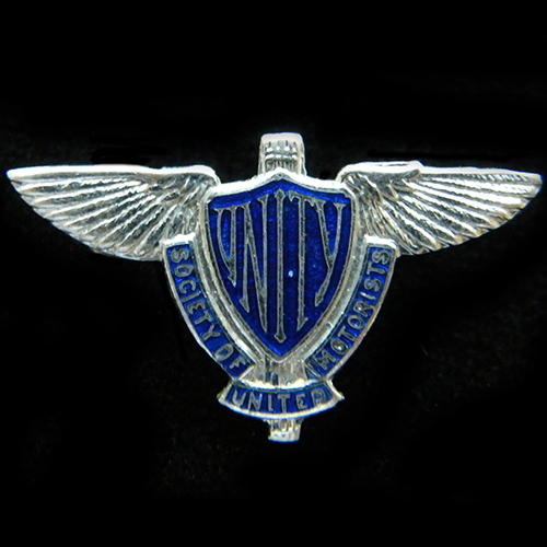 Unity United Society of Motorists pin badge