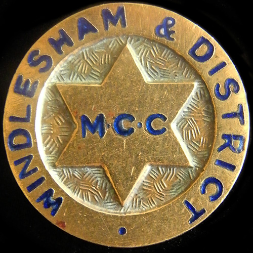 Windlesham & District Motor Cycle Club pin badge
