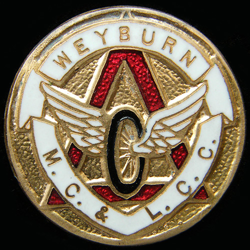 Weyburn Light Car & Motor Cycle Club button hole badge