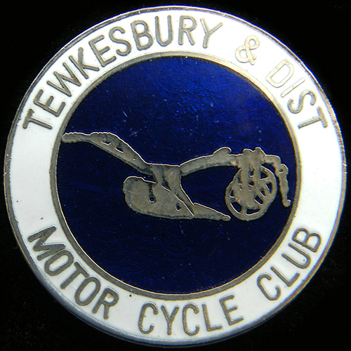 Tewkesbury & District Motor Cycle Club lapel badge