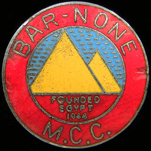 Bar None Motor Cycle Club Egypt Lapel Badge
