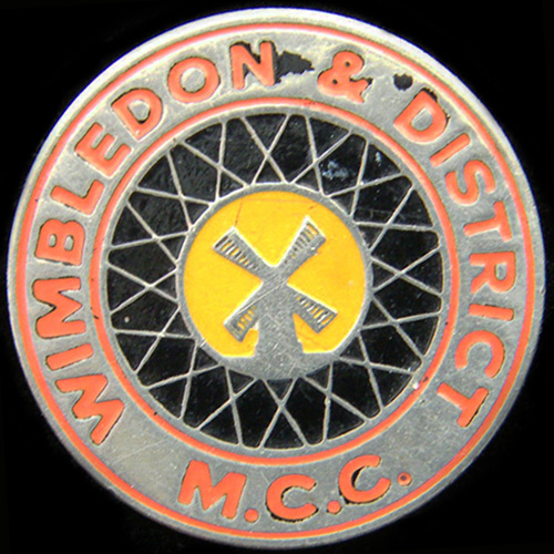 Wimbledon & District Motor Cycle Club button hole badge