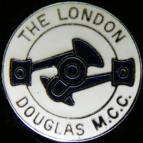 London Douglas Motor Cycle Club lapel badge