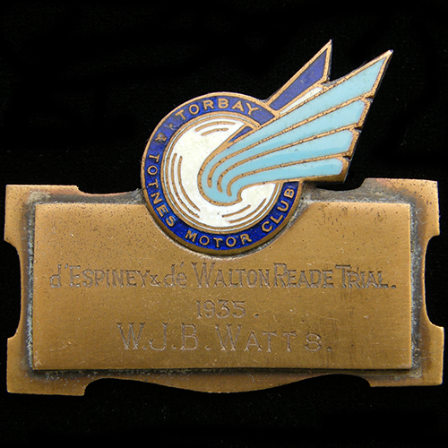 Torbay & Totnes Motor Club Plaque