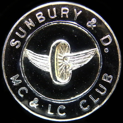 Sunbury & Distrct Motor Cycle & Light Car Club  Club Lapel Badge