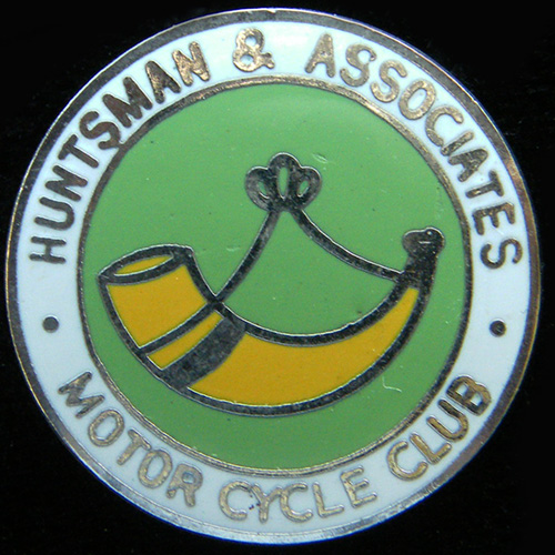 Huntsman & Associates Motor Cycle Club pin badge