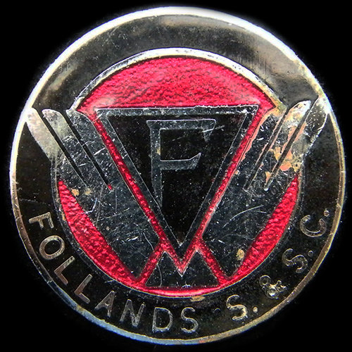 Follands Sports & Social Club lapel badge