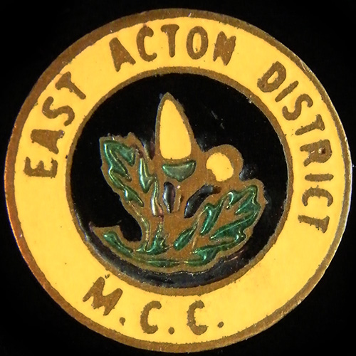 East Acton District Motor Cycle Club pin Badge