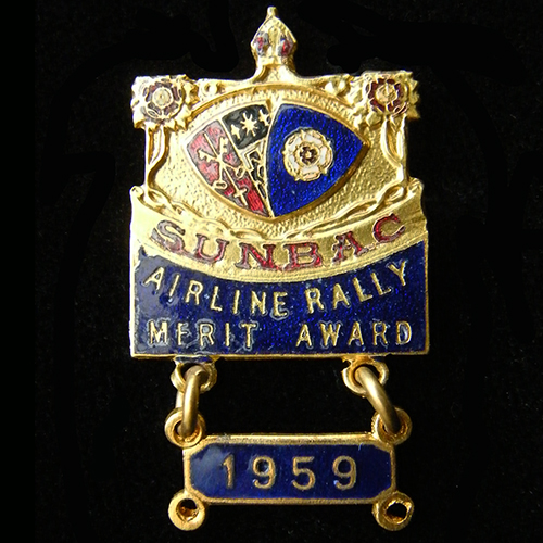 Sunbac Airline Rally Merit Award Lapel Badge