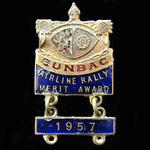 Sunbac Airline Rally Merit Award Lapel Badge