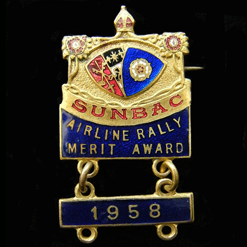 Sunbac Airline Rally Merit Award Lapel Badge