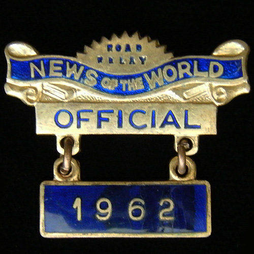 News of the World Road Rally pin badge