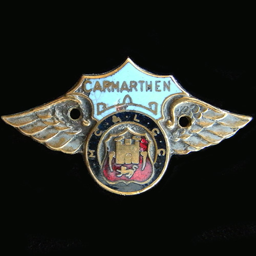 Carmarthen Motor Cycle & Light Car Club pin badge