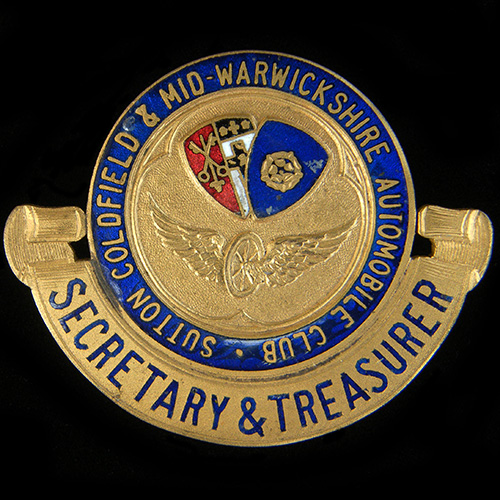 Sutton Coldfield & Mid Warwickshire Automobile Club lapel badge