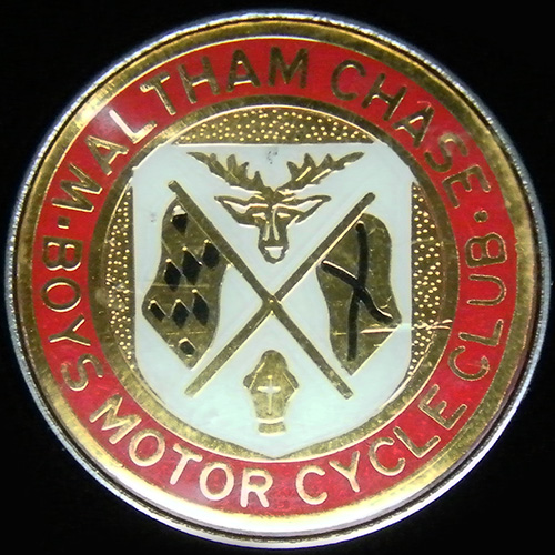 Waltham Chase Boys Motor Cycle Club pin badge