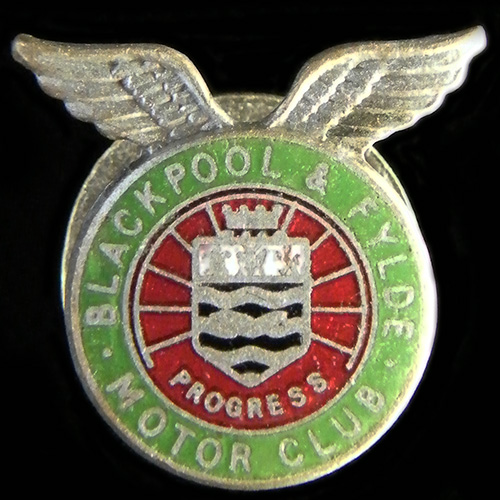 Blackpool and Fylde Motor Club button hole Badge