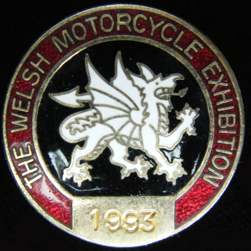 Welsh Motorcycle Exhibition lapel badge
