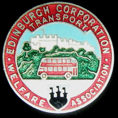 Edinburgh Corporation Transport Welfare Association pin badge