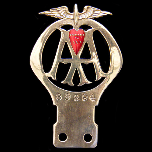 AA Red Heart Motor Cycle Badge