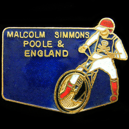 Malcolmm Simmons Speedway lapel badge