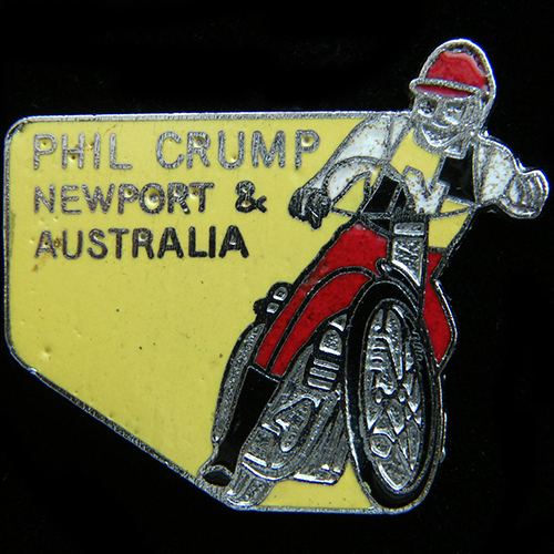 Phil Crump Speedway lapel badge