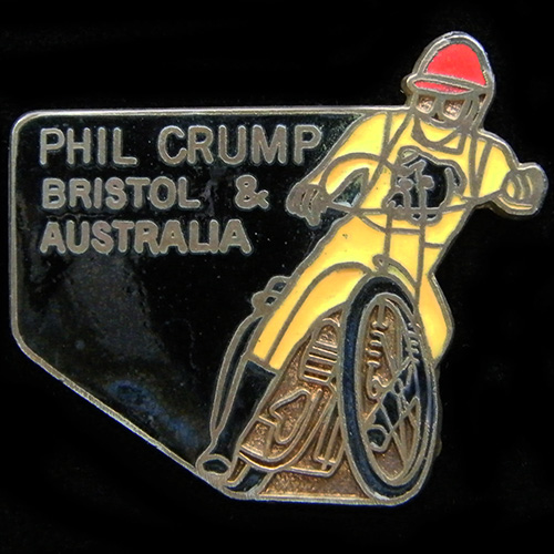 Phil Crump Speedway lapel badge