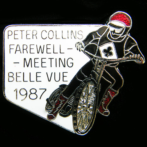 Peter Collins Speedway lapel badge