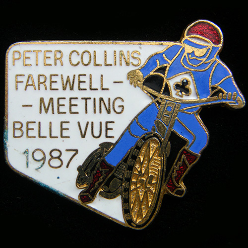 Peter Collins Speedway lapel badge
