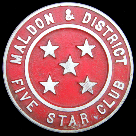Maldon & District Five star Club Car Badge