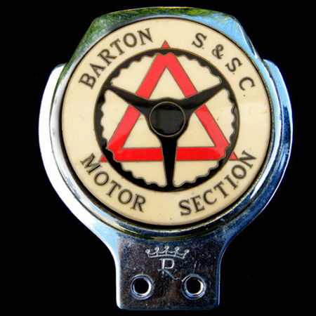 Barton S & S C (Sports & Social Club) Motor Section car badge