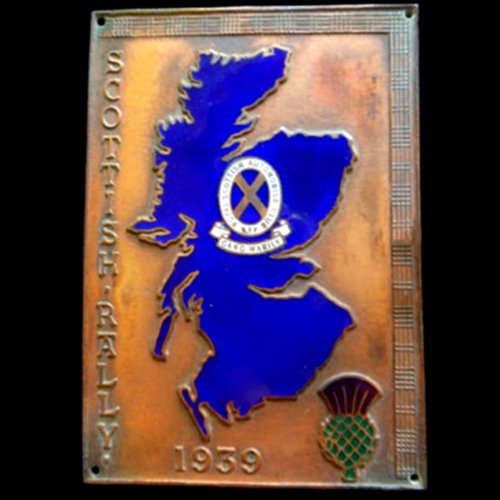 1939 Scottish Rally Car Plaque