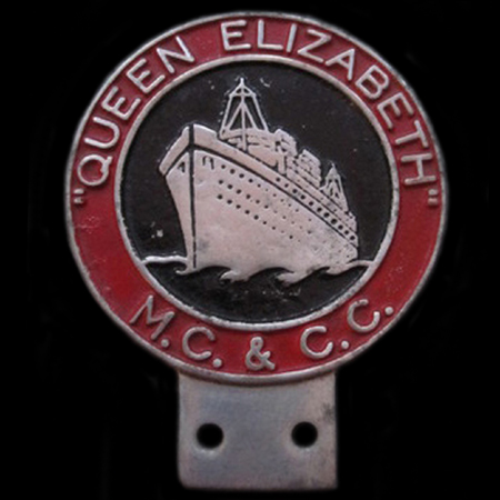 Queen Elizabeth Motor Cycle & Car Club Car Badge