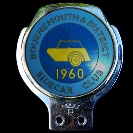 Bournemouth & District Sidecar Club 1960 Car Badge