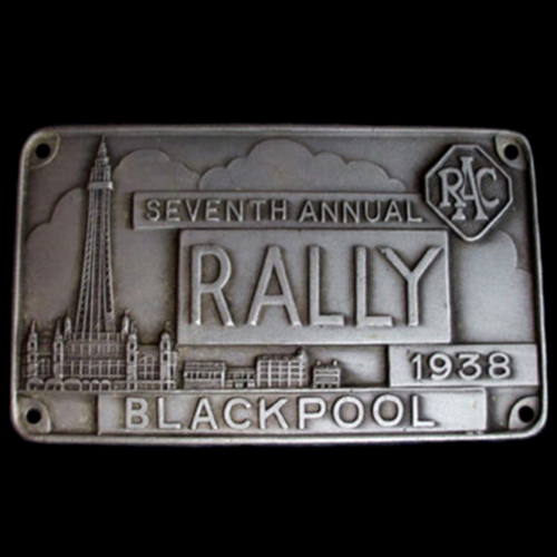 RAC Blackpool Rally 1938 Car Plaque