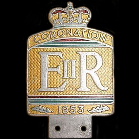 Coronation of E R II 1953 Car Badge