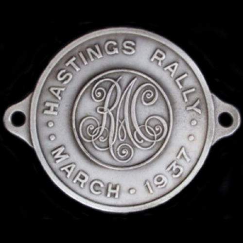 RAC Hastings Rally March 1937 Car Plaque