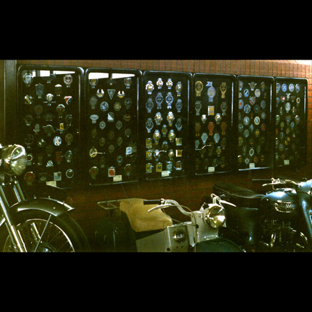 Badge Display at the National Motor Cycle Museum