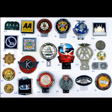 Mid 80's haul of badges from the Beaulieu Autojumble  49 to 71